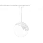 Lampa wisząca ze szkła i mosiądzu Mutki