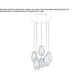 LED hanging lamp made of glass and aluminum Vitina