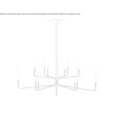Brass chandelier with dimmable LED Rosignol
