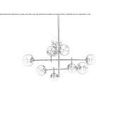 LED chandelier made of borosilicate glass Henty