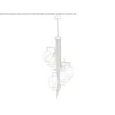 Pendant lamp in brass and Murano glass Dzhebel