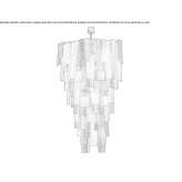 Lampa wisząca ze szkła Murano i ceramiki Wolomin