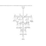 Porcelain chandelier with brass structure Ingija