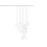 LED hanging lamp made of blown glass Jacura