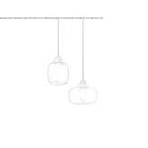 LED hanging lamp made of blown glass Witonia