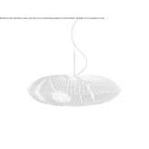 Pendant lamp in woven wicker and black raffia Chermen