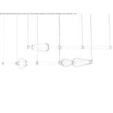 LED hanging lamp made of blown glass Naturno