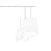 Handmade hanging lamp made of wooden veneer Oeselgem