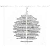 Halogen leaf-shaped hanging lamp in silver Dole