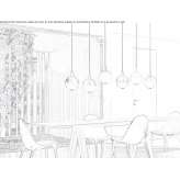 LED hanging lamp made of blown glass Abilene