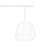 Handmade hanging lamp made of wooden veneer Chaligny