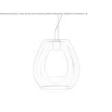 Hanging lamp made of glass and aluminum Ermont