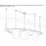 Lampa wisząca z dmuchanego szkła i metalu Anza