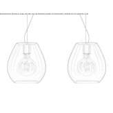 Hanging lamp made of glass and aluminum Ermont