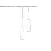 LED hanging lamp in steel and leather with a dimmer Caranavi