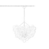 Grande chandelier gold plated with clear swirled glass Kandava