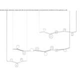 Lampa wisząca z dmuchanego szkła i metalu Saurama