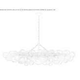 Large linear chandelier made of white plaster and transparent glass Kandava