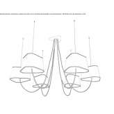 Fabric chandelier Pitelino