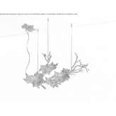 LED hanging lamp handmade of bronze Cordon