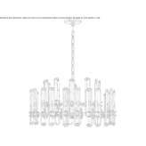 Large polished nickel chandelier with crystal Oneaga