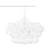 Large chandelier made of white plaster and transparent glass Kandava