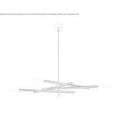 Articulated chandelier with eight lights in polished nickel Sonoma