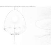 Adjustable LED hanging lamp made of blown glass Mutum