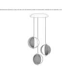Pendant lamp made of glass and steel Ledesma