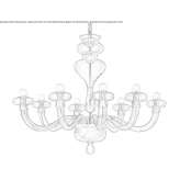 LED chandelier made of blown glass Cacak