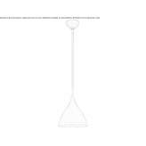 Small pendant in polished silver with white interior Dinard
