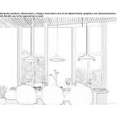 LED hanging lamp made of glass and aluminum Ulla