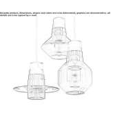 Pendant lamp made of borosilicate glass with direct LED light Vibraye