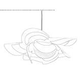 Handmade hanging lamp made of PVC Llera