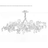 Halogen bronze hanging lamp with crystals Rossosz