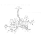 Halogen bronze hanging lamp with crystals Rossosz