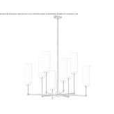 Large chandelier in polished nickel and natural paper Marzio