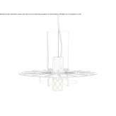 LED hanging lamp made of brass and blown glass Meldorf