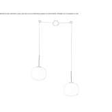 Adjustable pendant lamp in opal glass Wabasha