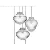 Lampa wisząca wykonana ręcznie z dmuchanego szkła Burnham