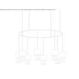 Raffia and metal chandelier Badsey