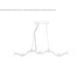 Pendant lamp made of opal glass and metal Rzekun