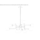 Brass LED chandelier Pinseque