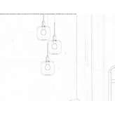 LED hanging lamp made of borosilicate glass Waukon