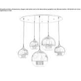 Metal hanging lamp with crystals Leache