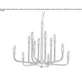 Brass LED chandelier Wiston