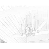Glass and metal chandelier with indirect light Guia