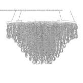 Metal hanging lamp with crystals Vilani