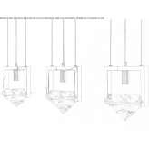 Metal hanging lamp with crystals Barolo