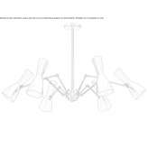 Brass rotating chandelier Ludza